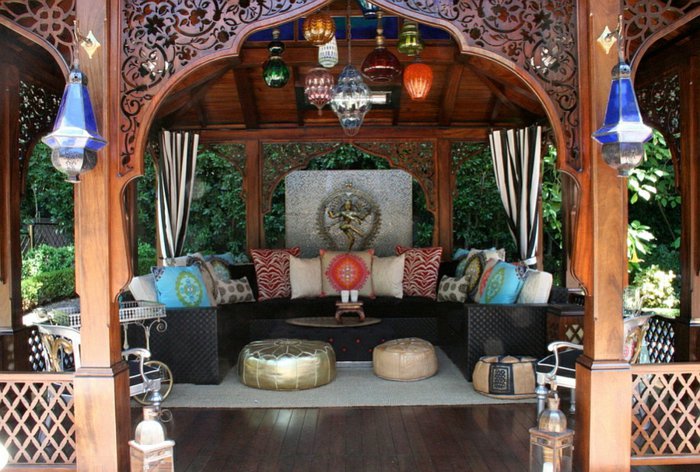 salon marocain salle de séjour idée originale en bois abris a jardin